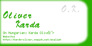 oliver karda business card